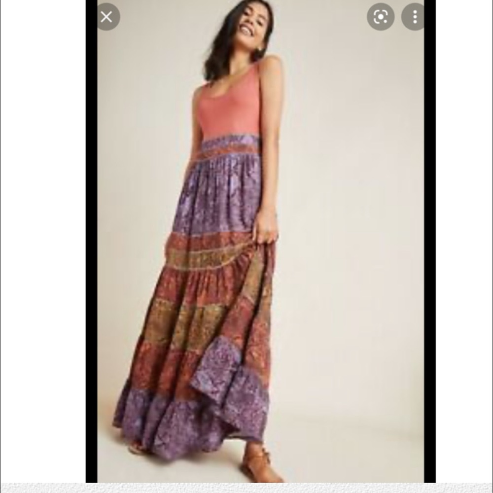 Anthropologie Colima snake print maxi dress XL